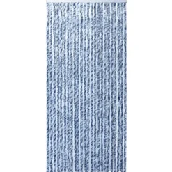 Insektgardin 100 x 220 cm blå hvid og sølvfarvet - Insektgardin - Insektgardiner - Home & Living
