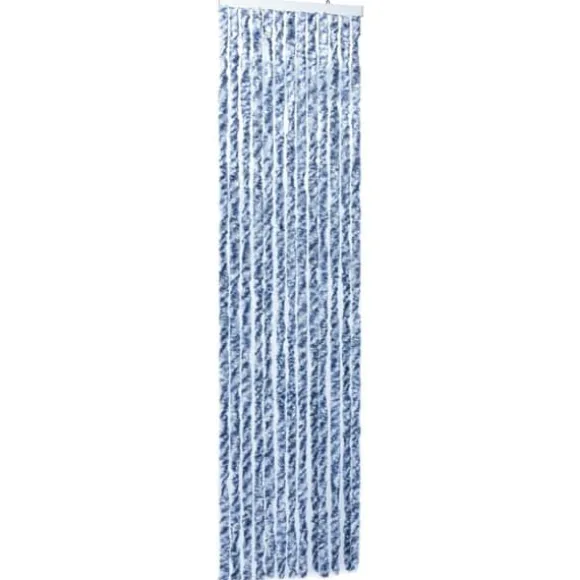 Insektgardin 56 x 185 cm blå hvid og sølvfarvet - Insektgardin - Insektgardiner - Home & Living