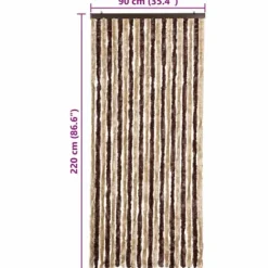 Insektgardin i chenille - Beskyt mod insekter | Farve: Beige og lysebrun | Størrelse: 90 x 220 cm