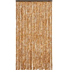 Insektgardin i chenille - Beskyt mod insekter | Størrelse: 100x220 cm | Farve: Okker og hvid