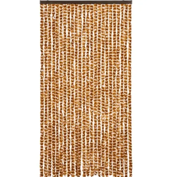 Insektgardin i chenille - Beskyt mod insekter | Størrelse: 100x220 cm | Farve: Okker og hvid
