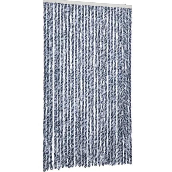 Insektgardin i chenille - Beskytter mod insekter | Farve: Blå og hvid | Størrelse: 118x200 cm