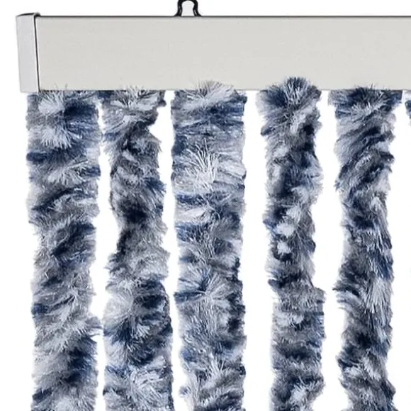 Insektgardin i chenille - Beskytter mod insekter | Farve: Blå og hvid | Størrelse: 118x200 cm