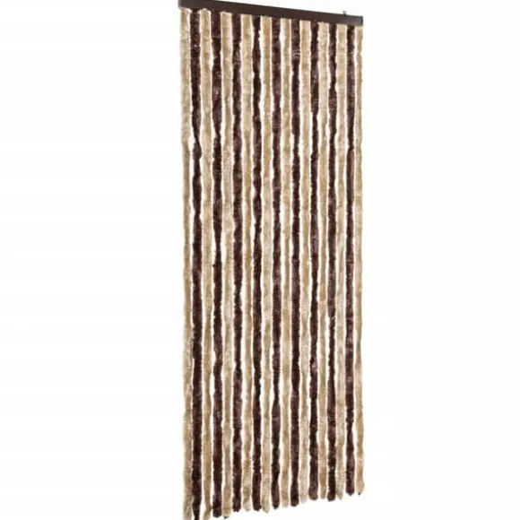 Insektgardin i chenille | Vandbestandigt og nemt at rengøre | Størrelse: 56x200 cm | Farve: Beige og lysebrun