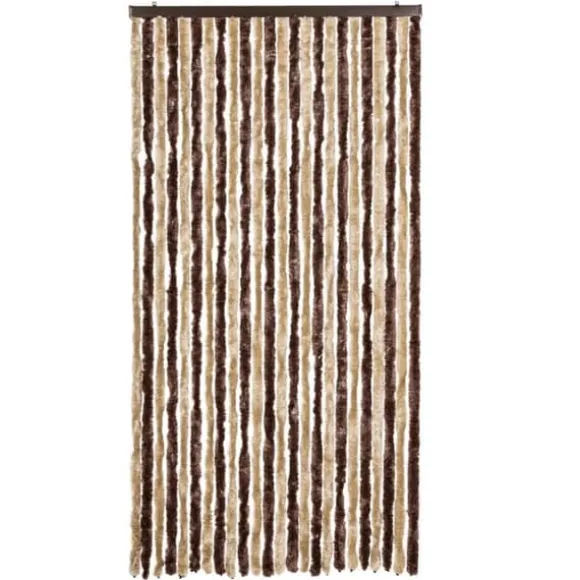 Insektgardin i chenille - Beskytter mod insekter | Farve: Beige og lysebrun | Størrelse: 100x220 cm