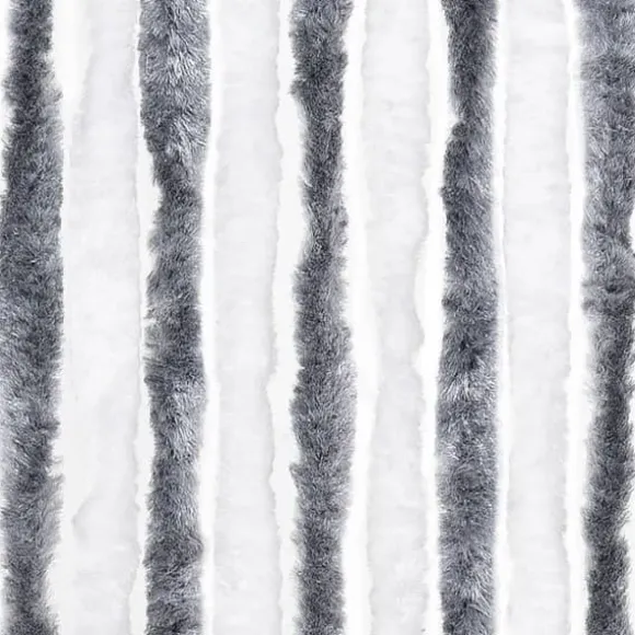 Insektgardin i chenille grå/hvid - Aftageligt og vandafvisende | Størrelse: 90x200 cm