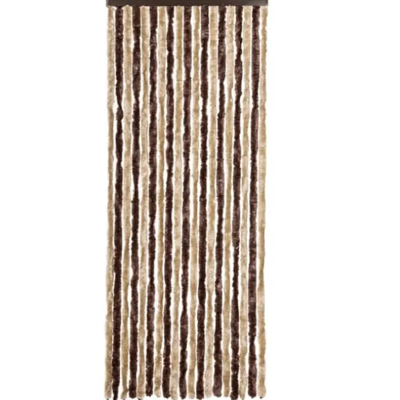 Insektgardin med chenilletråde - Ideelt til campingvogn | Farve: Beige/Lysebrun | Størrelse: 56 x 185 cm