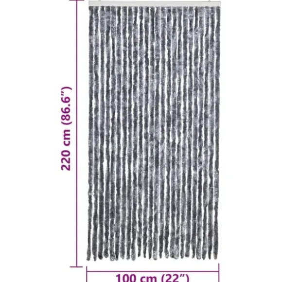 Insektgardin med chenilletråde - Beskytter mod insekter | Farve: Sølv | Størrelse: 100 x 220 cm