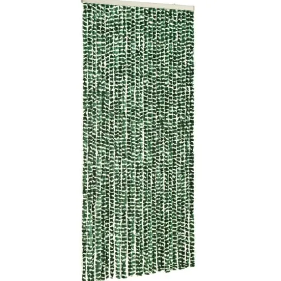 Insektgardin 100x220 cm chenille grøn og hvid - Insektgardin - Insektgardiner - Home & Living
