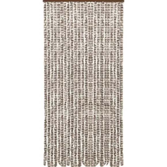 Insektgardin 100x220 cm chenille gråbrun og hvid - Insektgardin - Insektgardiner - Home & Living
