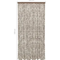 Insektgardin 100x220 cm chenille gråbrun og hvid - Insektgardin - Insektgardiner - Home & Living