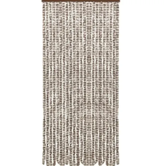 Insektgardin 90x220 cm chenille gråbrun og hvid - Insektgardin - Insektgardiner - Home & Living