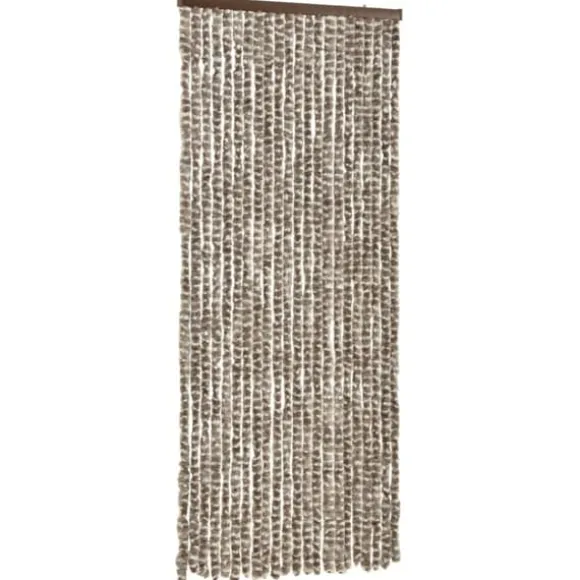 Insektgardin 90x220 cm chenille gråbrun og hvid - Insektgardin - Insektgardiner - Home & Living
