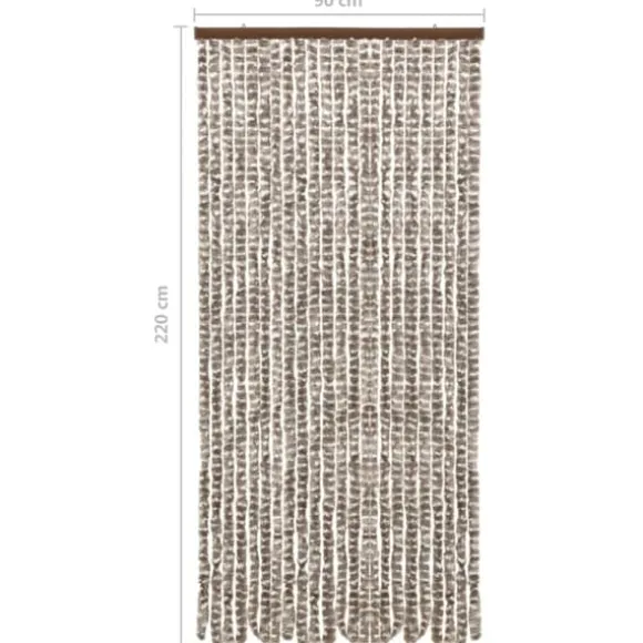 Insektgardin 90x220 cm chenille gråbrun og hvid - Insektgardin - Insektgardiner - Home & Living