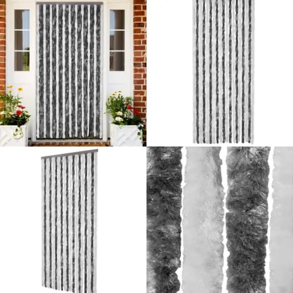 Insektgardin 90x200 cm chenille grå og hvid - Insektgardin - Insektgardiner - Home & Living
