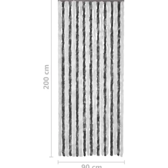 Insektgardin 90x200 cm chenille grå og hvid - Insektgardin - Insektgardiner - Home & Living
