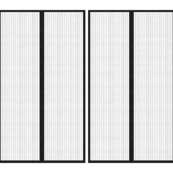 Insektnet til dør med magneter - 2 stk. | Farve: Sort | Størrelse: 200x80 cm