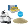 Intex - Sandfilterpumpe 5700 L/u & Filterzand 100 kg &WAYS Scruborstel