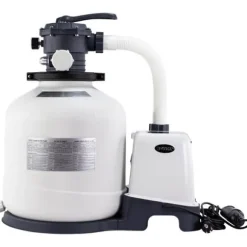 Intex - 4x Svømmebassinvarme & Sandfilterpumpe 3500 L/h & Filtersand 50 kg &WAYS Skrubebørste