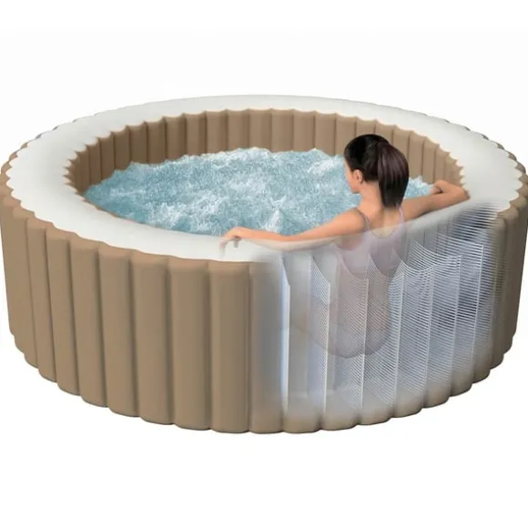 INTEX boblebad med massagefunktion PureSpa 216x71 cm 6 pers. rund