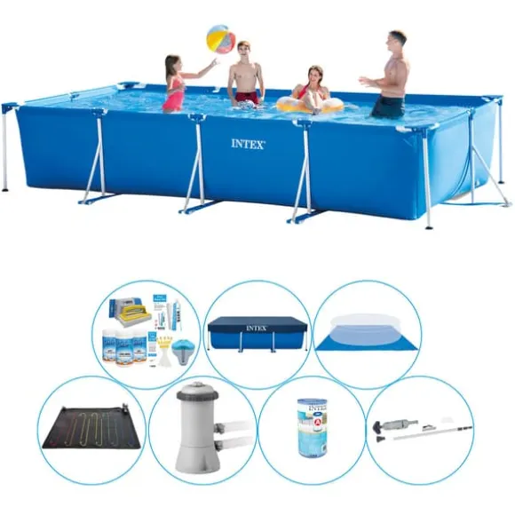 Intex Frame Pool Rektangulær 450x220x84 cm - Pool Deal