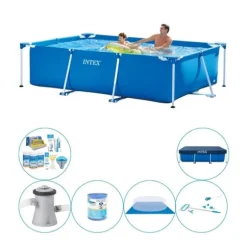 Intex Frame Pool rektangulær pool - 260 x 160 x 65 cm - Rabatpakke
