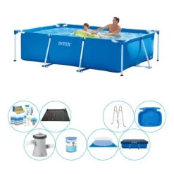 Intex Frame Pool Rektangulær swimmingpool - 260 x 160 x 65 cm - Indeholder alle nødvendige elementer