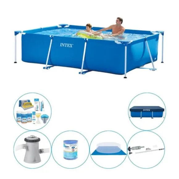 Intex Frame Pool rektangulær swimmingpool - 260 x 160 x 65 cm - Komplet pakke