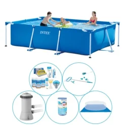 Intex Frame Pool Rektangulær 300x200x75 cm - 6 stk - Pool med tilbehør