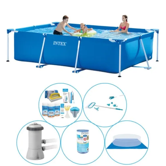 Intex Frame Pool Rektangulær 300x200x75 cm - 6 stk - Pool med tilbehør