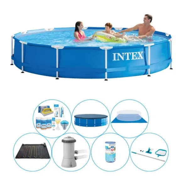 Intex Metalramme Rund 366x76 cm - Poolpakke