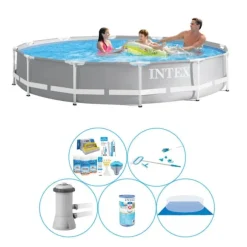 Intex Prisme Ramme Rund 366x76 cm - 6 stk - Pool med tilbehør