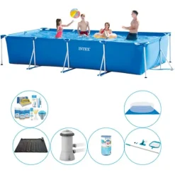 Intex ramme pool rektangulær 450x220x84 cm - 7 stk - Pool pakke