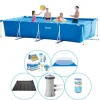 Intex ramme pool rektangulær 450x220x84 cm - 6 styk - Pool plus tilbehør