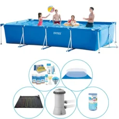 Intex ramme pool rektangulær 450x220x84 cm - 6 styk - Pool plus tilbehør