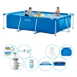 Intex ramme pool rektangulær 300x200x75 cm - pool bundt