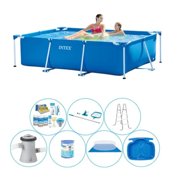 Intex ramme pool rektangulært 220x150x60 cm - 8 stk - Pool bundt