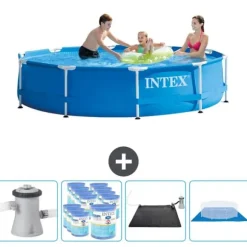 Intex Round Frame Swimming Pool - 305 x 76 cm - Blå - Inklusive Tilbehør CB91