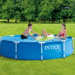Intex Round Frame Swimming Pool - 305 x 76 cm - Blå - Inklusive Tilbehør CB91