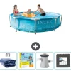Intex Round Frame Swimming Pool - 305 x 76 cm - Vandprint - Inkluderet tilbehør CB10