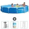 Intex Round Frame Swimming Pool - 366 x 76 cm - Blå - Inkluderet tilbehør CB84