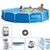 Intex Round Frame Swimming Pool - 366 x 76 cm - Blå - Inklusive Tilbehør CB55