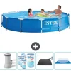 Intex Round Frame Swimming Pool - 366 x 76 cm - Blå - Inklusive Tilbehør CB91