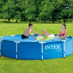 Intex Round Frame Swimming Pool - 305 x 76 cm - Blå - Inkluderet tilbehør CB83