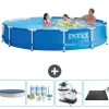 Intex Round Frame Swimming Pool - 366 x 76 cm - Blå - Inkluderet tilbehør CB62