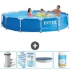 Intex Round Frame Swimming Pool - 366 x 76 cm - Blå - Inklusive Tilbehør CB87