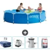 Intex Round Frame Swimming Pool - 305 x 76 cm - Blå - Inkluderet tilbehør CB54