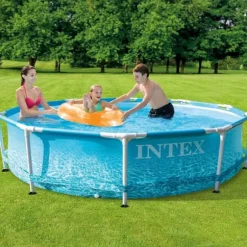 Intex Round Frame Swimming Pool - 305 x 76 cm - Vandprint - Inkluderet tilbehør CB63