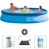 Intex rund oppustelig let sæt swimmingpool - 366 x 76 cm - Blå - Inkluderet tilbehør CB80