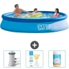 Intex rund oppustelig let sæt swimmingpool - 366 x 76 cm - Blå - Inkluderet tilbehør CB73
